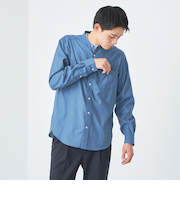 オックスフォード バンドカラー シャツ ‐防シワ‐
