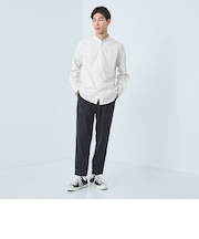 オックスフォード バンドカラー シャツ ‐防シワ‐