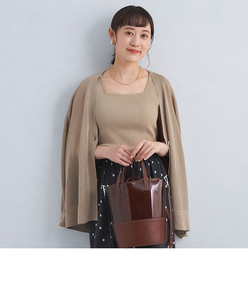 シャーリー スクエアネック ノースリーブ ニット -ウォッシャブル-