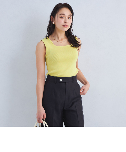 シャーリー スクエアネック ノースリーブ ニット -ウォッシャブル-