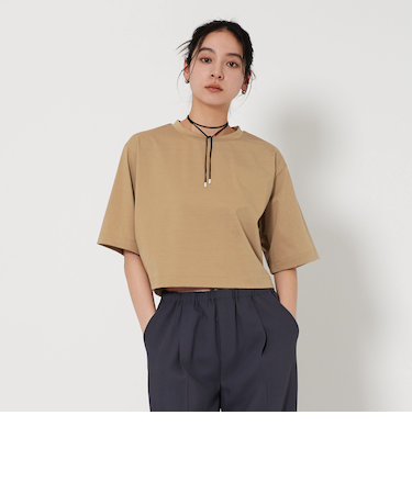 コットンポリエステル クロップド Tシャツ