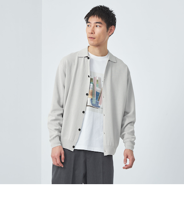 ペーパー ハーフ ミラノ ニット ポロ カーディガン