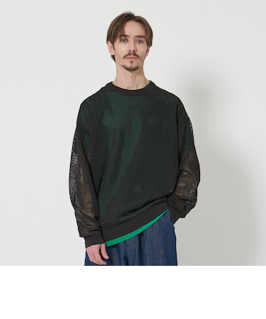 クランチー グリッド ニット