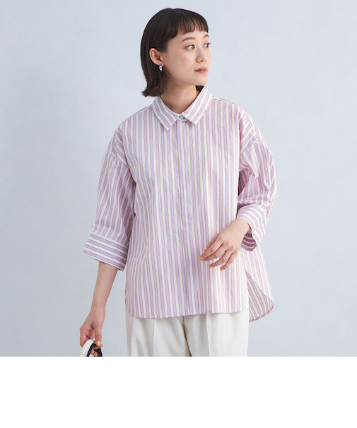 ストライプ ドルマン シャツ