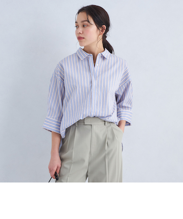 ストライプ ドルマン シャツ