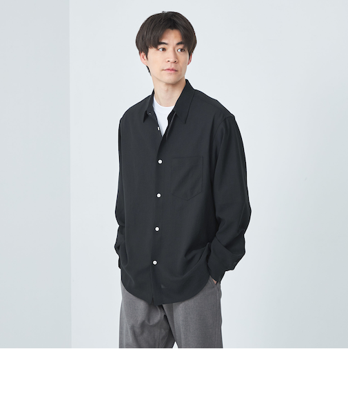 ワッシャー ポプリン ジャストルーズ シャツ