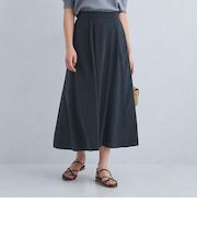 フラワープリント 無地 フレア スカート