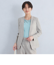 ライト カチリラ ノーラペル ジャケット -ウォッシャブル・ストレッチ・防シワ・接触冷感-