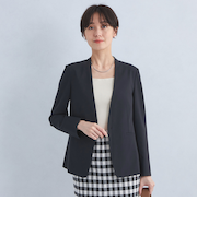 ライト カチリラ ノーラペル ジャケット -ウォッシャブル・ストレッチ・防シワ・接触冷感-