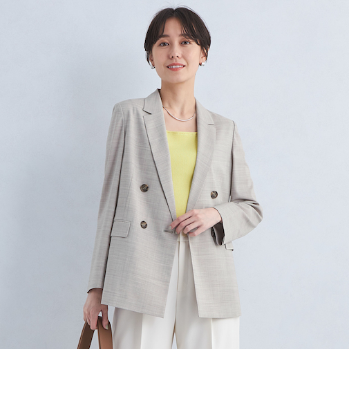 ライト カチリラ ダブル ジャケット -ウォッシャブル・ストレッチ・防シワ・接触冷感-