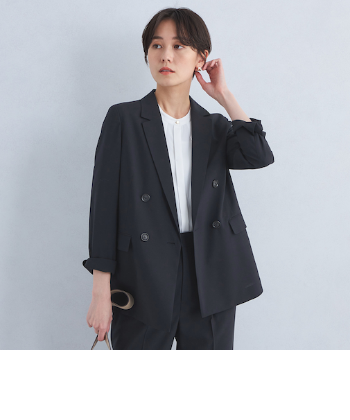 ライト カチリラ ダブル ジャケット -ウォッシャブル・ストレッチ・防シワ・接触冷感-