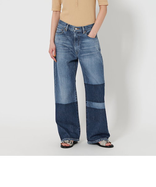 パッチワーク デニムパンツ