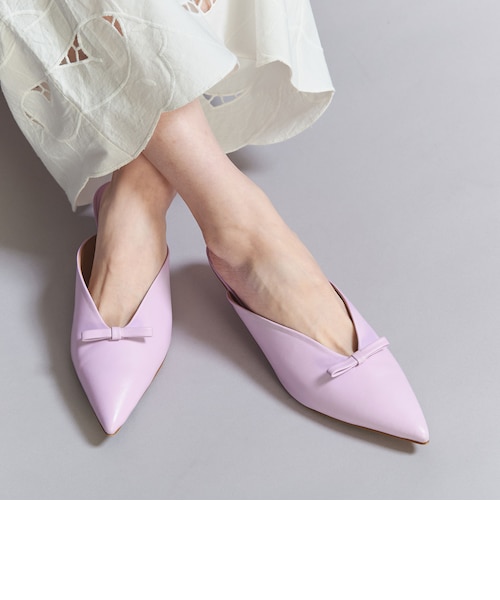 【MD.GRAY】<CORSO ROMA 9>レザー リボン ポインテッド ミュール CORSO ROMA 9＞レザー リボン ポインテッド ミュール｜ユナイテッド