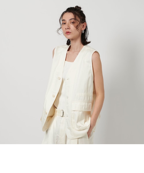 【BEIGE】キュプラブレンド Vネック ベスト BEAUTY&YOUTH UNITED ARROWS - 【BEIGE】キュプラブレンド Vネック