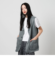 キュプラブレンド Vネック ベスト