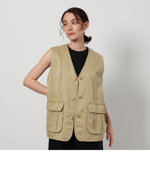 キュプラブレンド Vネック ベスト