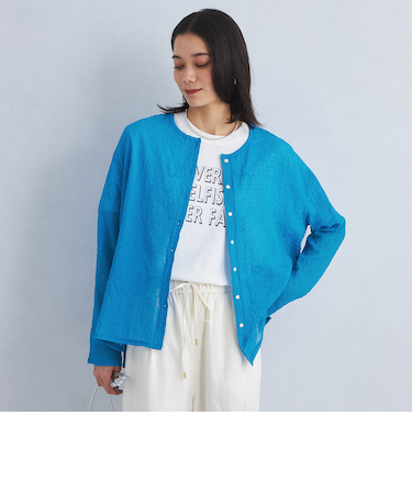 シアー ポコポコ クルーネック カーディガン