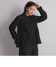 ＜at ease＞ジャカード ペプラム ブラウス