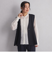 ＜at ease＞ジャカード ペプラム ブラウス