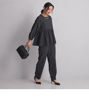 ＜at ease＞ペプラムブラウス パンツ セットアップ