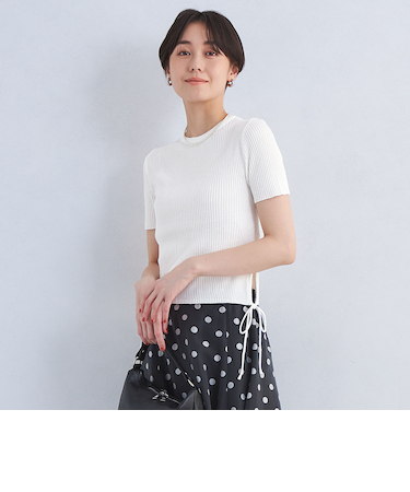 ＜le＞リブ ストリング ニット プルオーバー