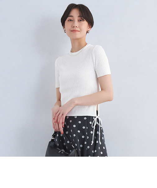 ＜le＞リブ ストリング ニット プルオーバー