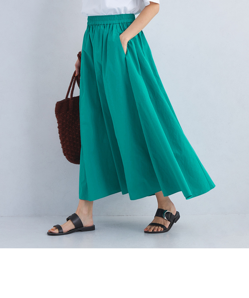 ボリューム ギャザー フレア スカート