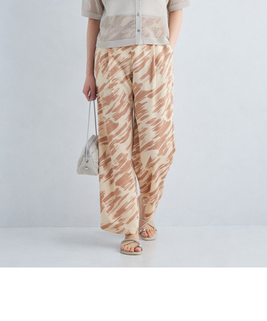 アート プリント ワイド パンツ