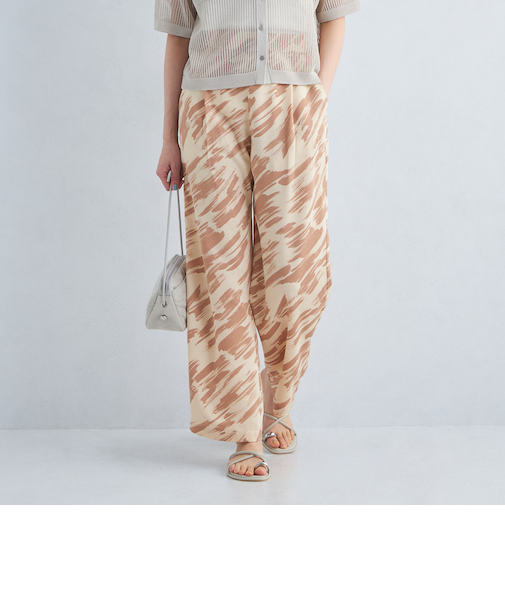 アート プリント ワイド パンツ