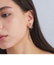 クリア シズク メタルフレーム イヤリング