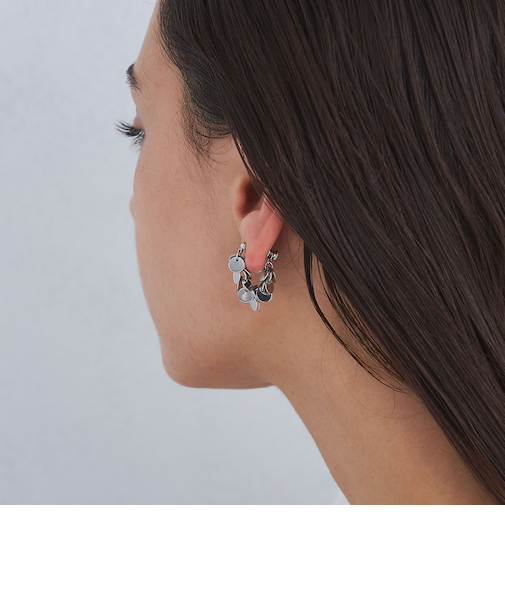 サークル プレート ミックス イヤリング