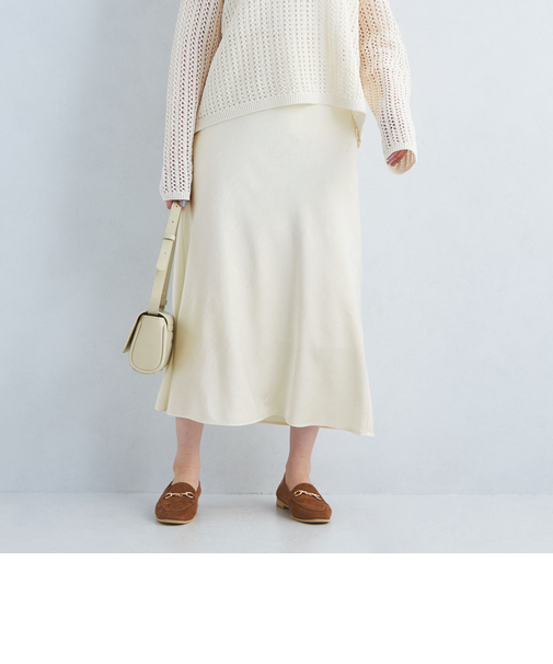 ワッシャー サテン ナロー スカート