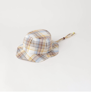 チェック バケットハット 紐付き