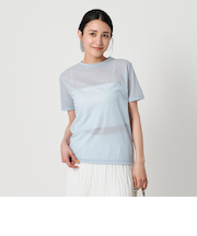 コットンナイロン天竺 シアー クルーネック ショートスリーブTシャツ