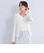 カットスキニー クルーネック カーディガン