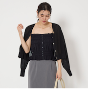 シャーリング ニット ビスチェ -ウォッシャブル-