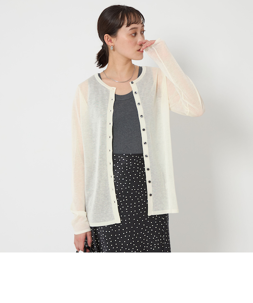 ミラノリブショートスリーブシャツカーディガン -ウォッシャブル