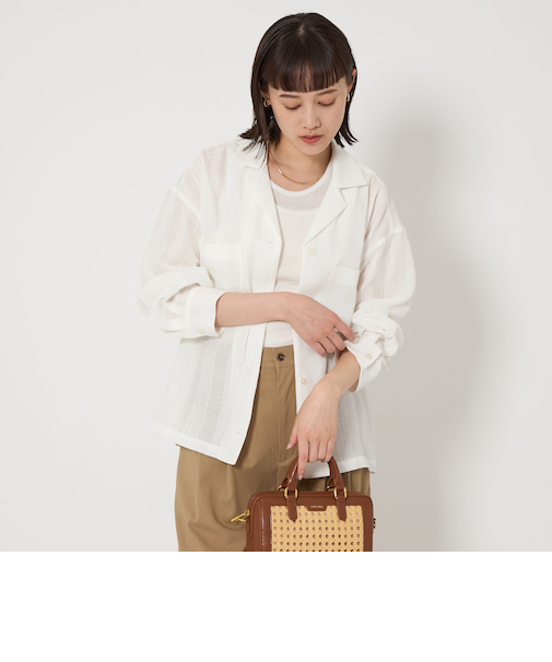 シアー チェック シャツ