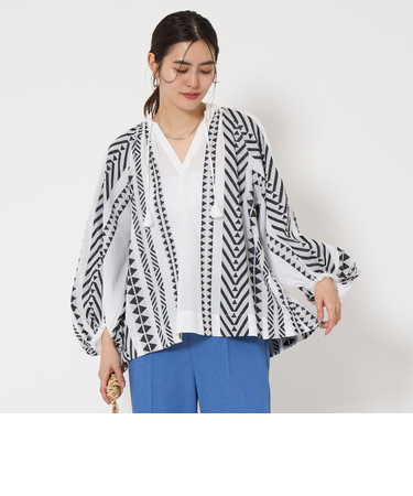 ジャカード ブラウス