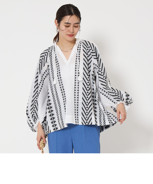 ジャカード ブラウス