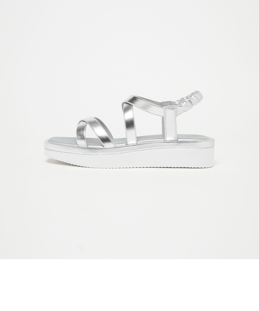 クロス プラット サンダル（3cmヒール）