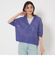 メッシュ スキッパー ニット プルオーバー