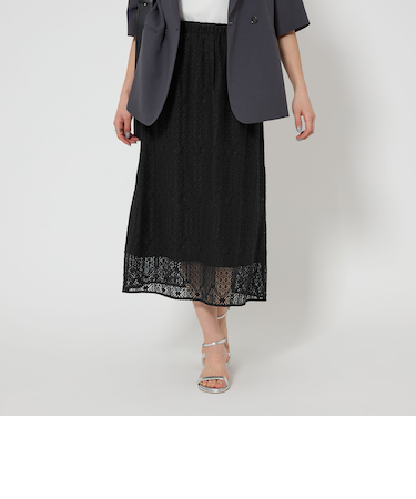 レース ギャザー タイト スカート