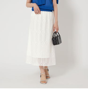 レース ギャザー タイト スカート