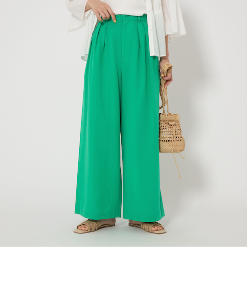 タック ワイド パンツ -撥水-