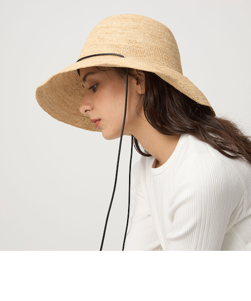 ワイドブリム ラフィアハット