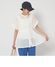 ウエストギャザー ハオリ シャツ