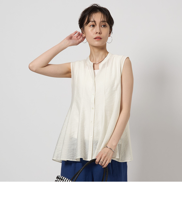 フレア ノースリーブ ブラウス