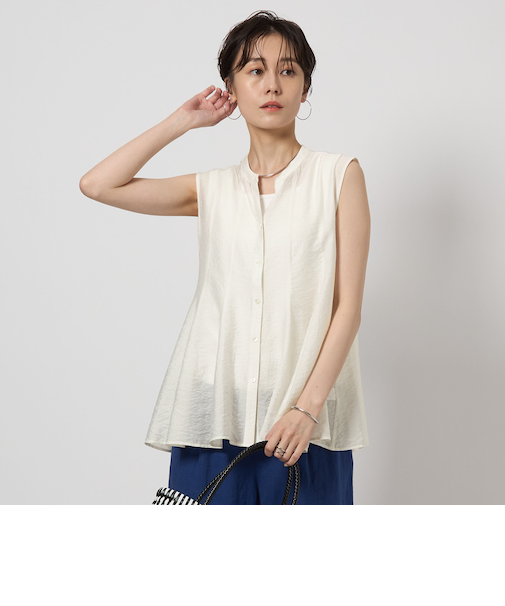 フレア ノースリーブ ブラウス