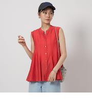 フレア ノースリーブ ブラウス